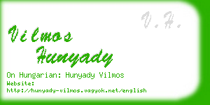 vilmos hunyady business card